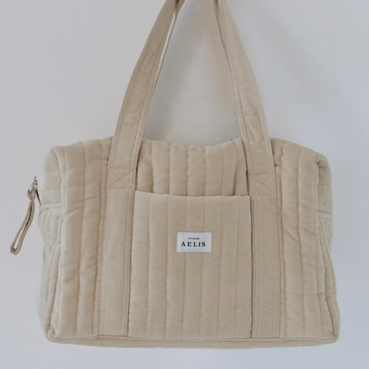 Beige velvet bag