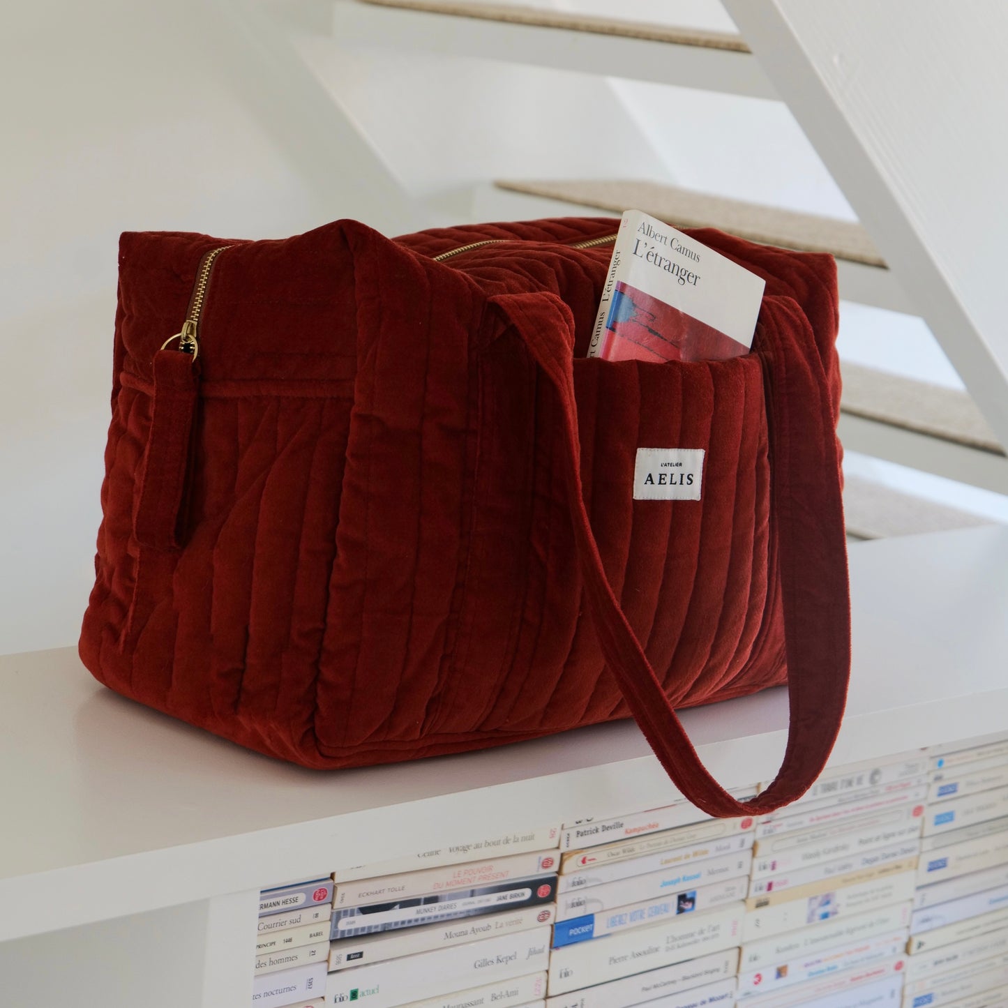 Rust velvet bag